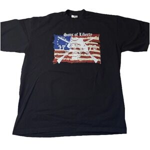 Pro Club Heavyweight-Sons of Liberty Graphic Tee Flag Skull XXL